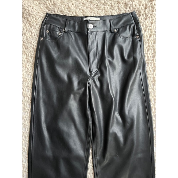 Zara Faux Leather 90s Wide Leg Pant - Picture 6 of 10
